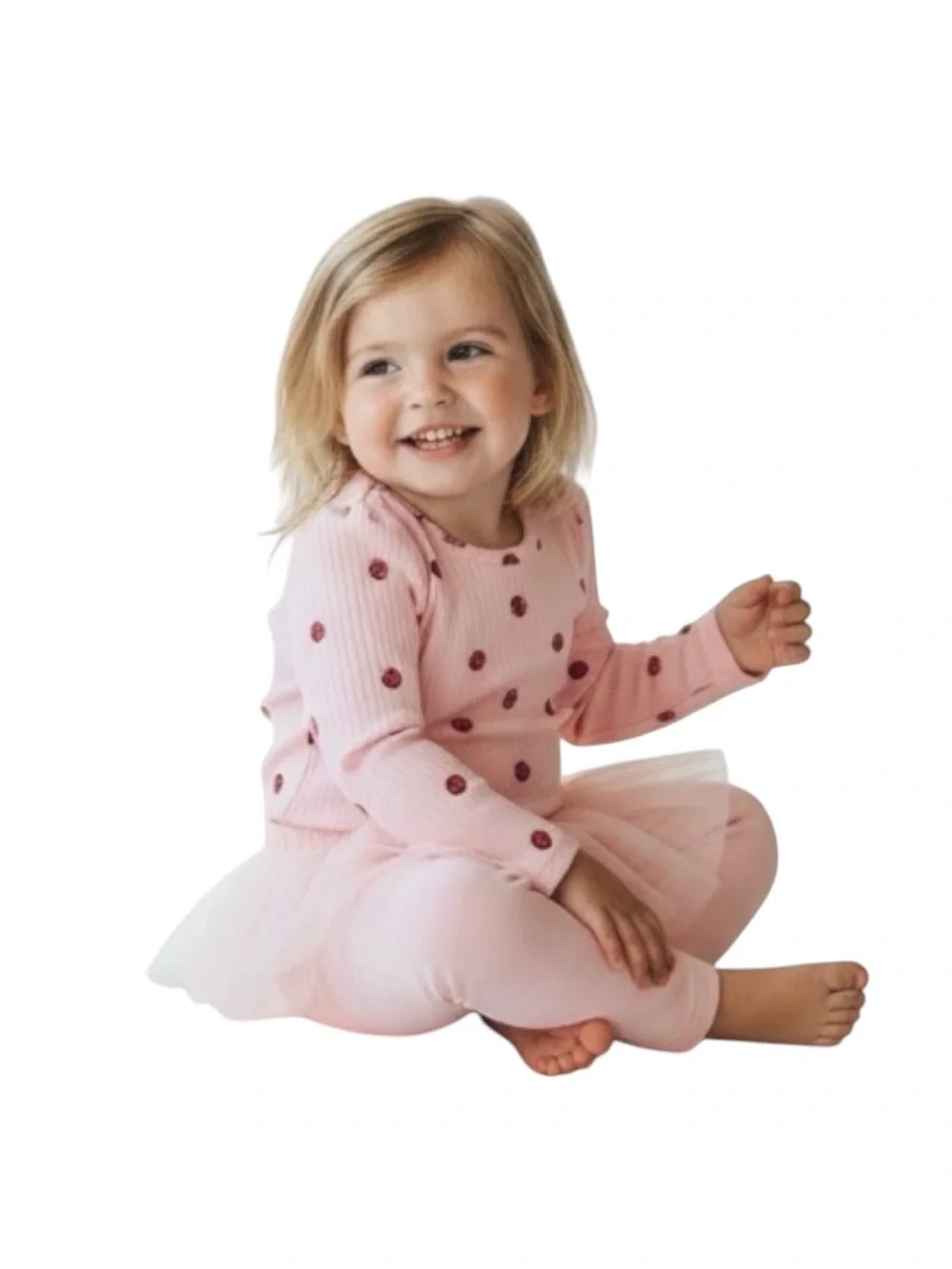 wonder nation Pink Ladybug Bodysuit And Matching Tulle Skegging Set